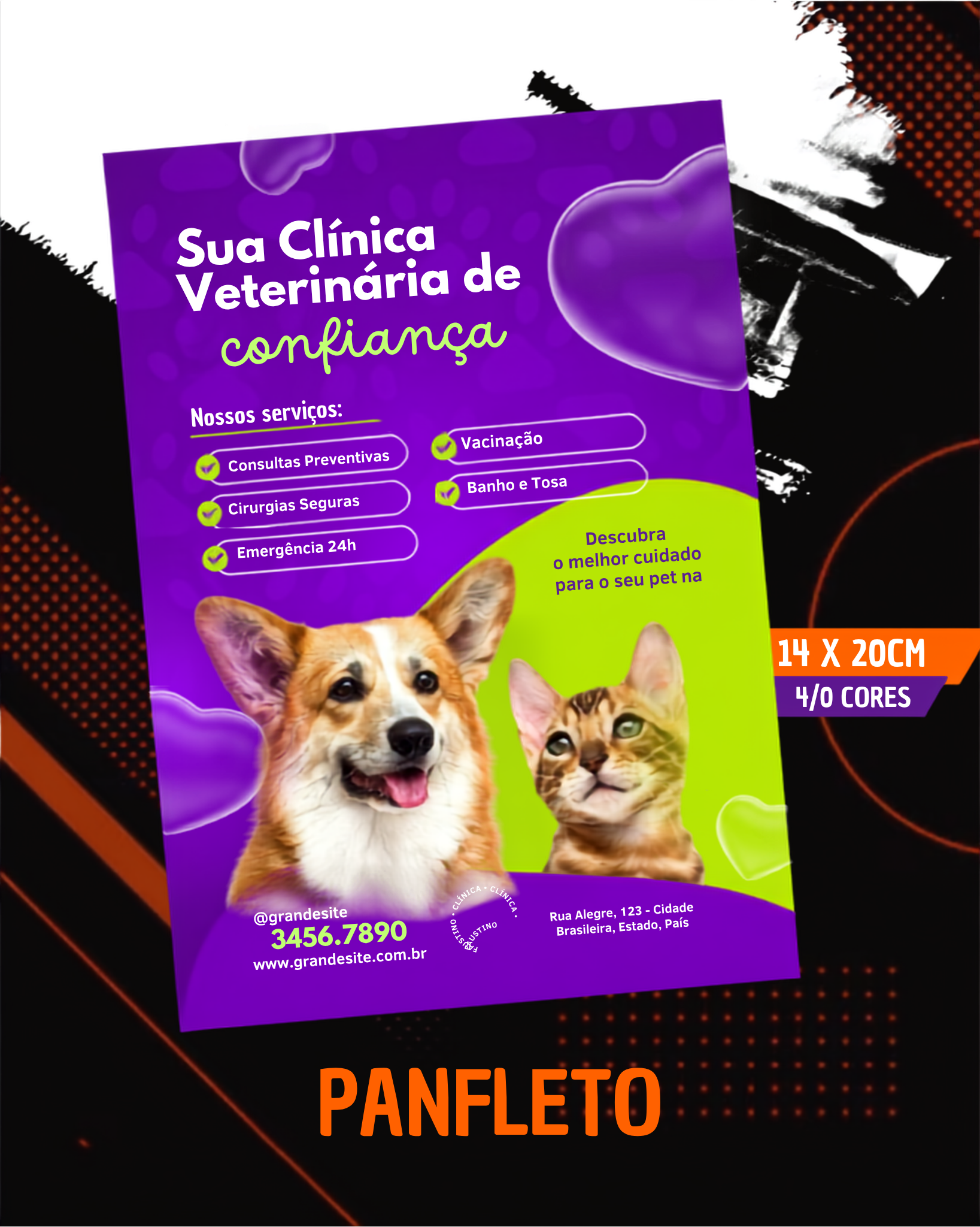 Panfleto 14x20cm - 4/0 Cores